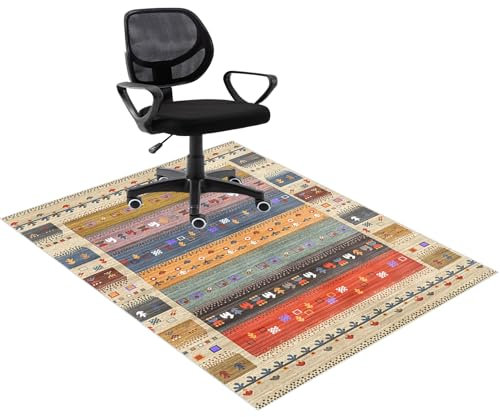 Wuzqju Büroteppichschutz 70 x 120 cm Stuhlmatte rutschfeste schützende Bürostuhlmatte für Hartholzboden Teppich Stuhlmatten Bürostuhlmatten Gaming-Stuhlmatte für Fliesen Laminat Rollstuhl
