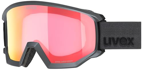uvex athletic CV - kontrastverstärkende Skibrille mit Anti-Fog-Beschichtung im kantigen Retro-Design für Damen und Herren