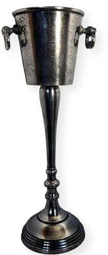 Seau à champagne à pied avec finition vieillie – Porte-boisson élégant pour le divertissement