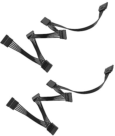 Joselin 2PCS 15 Pin Power Extension Hard Drive Cable 1 Male to 5 Female Power Supply Splitter Adapter Cable