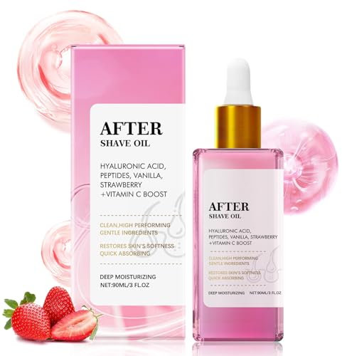 Truly After Shave Oil, Erd-beere Vanille After Shave Oil, Truly Beauty Soft Serve Aftershave-Öl Mit Hyaluronsäure Und Peptiden Verhindert Eingewachsene Haare Und Trockenheit (1)