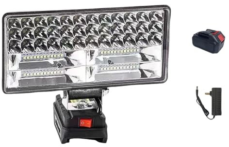 Rdxanc Linterna LED de trabajo, proyector luminoso, luz LED de batería inalámbrica para exteriores, emergencias, iluminación de obra