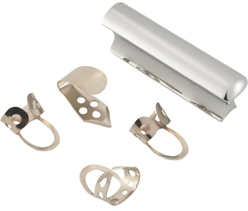 Cpolebev Edelstahl Gitarren Slide Tone Bar für Dobro, Lap Steel Gitarre, Hawaii Gitarre, E-Gitarren ZubehöR,Silber