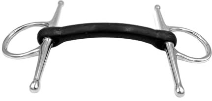 Equine Smile ES0112 Gebiss Knebeltrense Schenkeltrense Stangengebiss mit Flexibel Gummi Stange Gebissstärke 19 mm (13.5 cm)