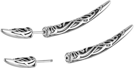 HZMAN Edelstahl Spike Ohrstecker für Damen Herren Schraube Piercing Vintage Muster Scharf Kegel Ohrring Schmuck Geschenk