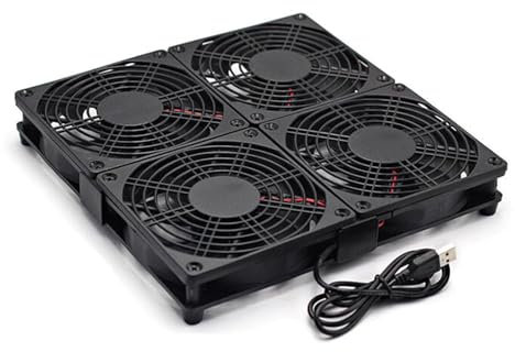 KEXIAO USB Powered Cooling Fan Stand 120mm for Router Rack Sound Video Networks Cabinet Server, Workstations Minings Machine