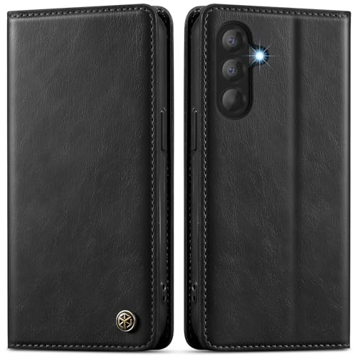 GUCASBE Handyhülle für Samsung Galaxy A56 Hülle Premium PU Lederhülle | 3 Kartenfächer+Geldscheinfach, Ständer, Wallet Flip Case, RFID Blockierung, Stoßfest Klapphülle für Galaxy A56, Schwarz