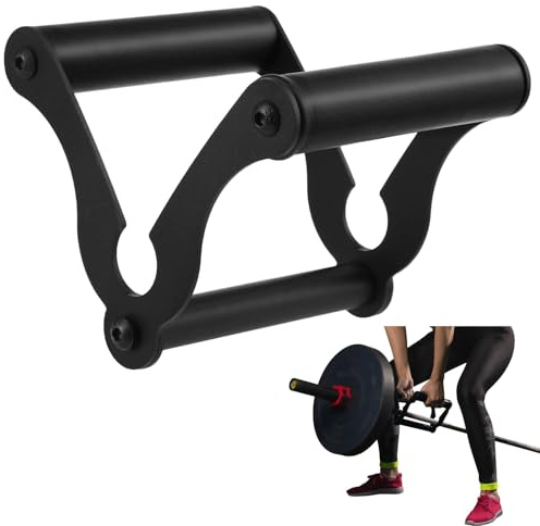 V Bar Cable Attachment, High Pull-Down Handles, Rotating Row Landmine Handle, Solid Steel Double Grip Row Handle for Lat Pulldowns, Exercise Back, Arm, Shoulder
