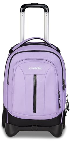 Invicta Trolley Plug Led, Lilla, 34 L, Doppio Scomparto, Led frontale incorporato, Cross-over System, Tasca attrezzata, Tasca porta pc, Tasca portaborraccia, Scuola media e superiore, Ragazza