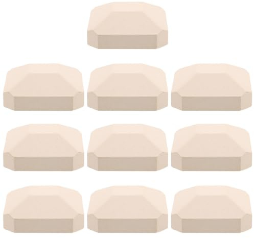 10pcs Ceramic Briquettes for Gas Grill 2x2 Inch Beige Square