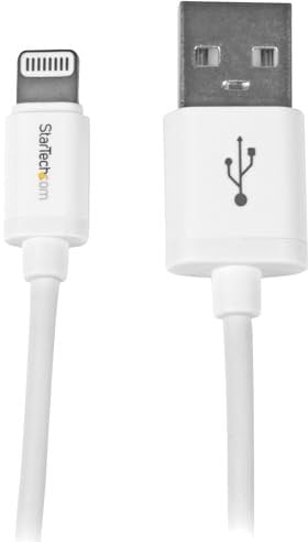 StarTech.com USBLT30CMW 0.3 m (11 Inch) Short White Apple 8-Pin Lightning Connector to USB Cable for iPhone/iPod/iPad, Charge and Sync Cable
