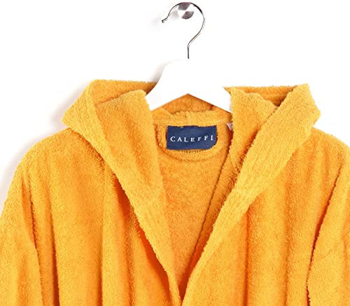 Caleffi – Peignoir Bain Homme et Femme en 100% coton, doux, absorbant et respirant, avec capuche, ceinture et poches – Parfait pour la salle de bain, le spa ou le sauna - Robe Chambre Femme