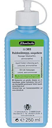 Schmincke Rubbelkrepp, blau eingefärbt, 50303, geruchsneutrale Maskierflüssigkeit zum Abdecken nicht zu bearbeitender Bildstellen, 250 ml