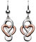 Dew Sterling Silver and Rose Gold Plate Heritage Celtic Looped Heart Drop Earrings