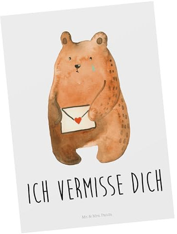 Mr. & Mrs. Panda Postkarte Bär Liebesbrief - Geschenk, Teddy, Einladungskarte, Ansichtskarten, Liebeskummer, Freund, Freundin, Teddybär, Grußkarte,