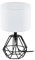 EGLO Nachttischlampe Carlton 2, Deko Tischlampe Vintage, Retro Lampe aus Metall und Stoff in Weiß und Schwarz, E14
