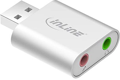 InLine 33051S USB Audio Soundadapter, Mini Aluminium Gehäuse