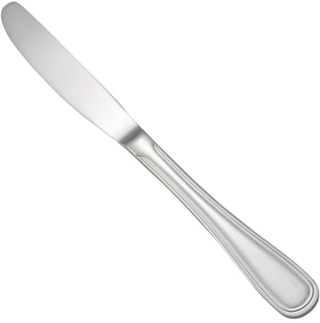Winco 0030-18 9 3/4 Table Knife with 18/8 Stainless Grade, Shangarila Pattern, Silver