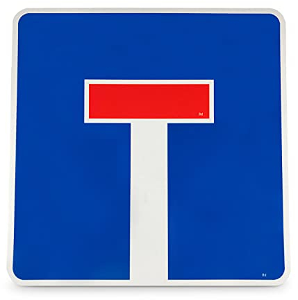 Betriebsausstattung24 Verkehrszeichen - StVO Sackgasse Aluminium - 42,0 x 42,0 cm - Typ1 - retroreflektierend - Klasse RA1