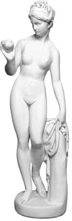 gartendekoparadies.de Statue der Venus mit Apfel, Steinfigur, H. 119 cm, 76 kg, Grau, frostsicher aus Steinguss für Außenbereich