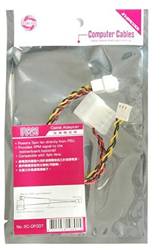 Shiny Hardware Limited Evercool Molex to 3 pin fan with RPM sensor to MoBo EC-DF007 (C-CABLE-ADPT)