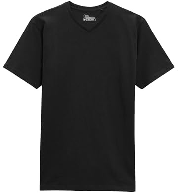 NEXT Herren Reguläre Passform T-Shirt mit V-Ausschnitt im Regular Fit Schwarz M