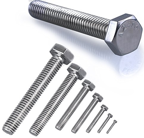 Stahlia Sechskantschrauben Edelstahl M4x20mm Vollgewinde (50 Stück) DIN 933 Gewindeschrauben Set Außensechskant Maschinenschrauben Gewindestange