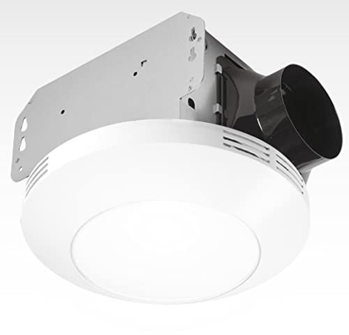 Homewerks Worldwide Ventilador de baño integrado con luz LED para montaje en techo