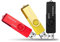 ENUODA 3 Stück 64GB USB Stick Speicherstick Rotate Metall Mehrfarbig High Speed USB 2.0 Flash Drive (Rot Gold Schwarz)