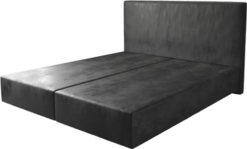 DELIFE Boxspringgestell Dream-Well Mikrofaser Anthrazit Vintage 180x200 cm Bettgestell