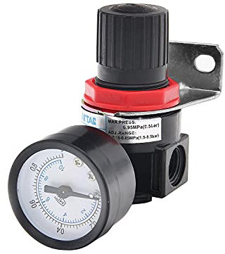 Shiwaki Filtro regolatore del compressore d'Aria,Raccordo di Controllo della Pressione dell'Aria compressa Femmina da 1/4 NPT con manometro