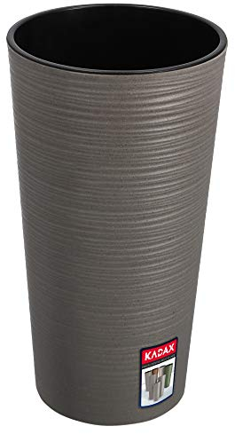 KADAX Flower Pot, Vaso Alto per Piante da Balcone, Grande Fioriera per Aggiungere Eleganza a Ogni Spazio Abitativo, Sia Interno che Esterno (Grigio, 37 cm)
