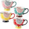superyes Large Coffee Mugs-Sets of 4, Coffee Cups Set for Tea Milk Latte Cappuccino Cereal Hot Chocolate Soup, Gift for Friend, Family 15 OZ(Flower)