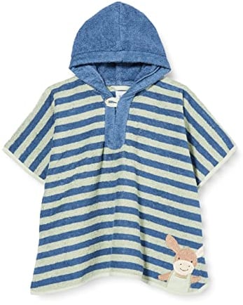 Sterntaler Baby Badeponcho mit Kapuze, Esel Emmilius, Einheitsgröße, Baumwolle, Grün/Blau