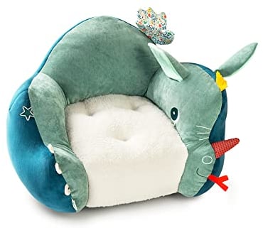 Lilliputiens - Kinderstuhl Joe der Drache - Bequemer und spielerischer Stoffstuhl mit Ohren, Flügeln und entdeckbaren Details - Ideal für Kinderzimmer oder Spielzimmer - 83324