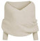 Damen-Schal, Umhang, Multifunktionstuch mit Ärmeln, Strickschal mit Ärmeln, Wintermode, Unisex, warm, dick, gehäkelt, gestrickt, Wickeltuch, Umhang mit Ärmeln, beige