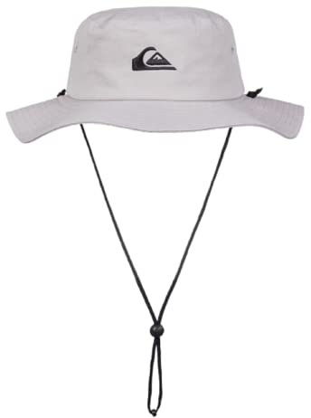 Quiksilver Herren Bushmaster Sun Protection Floppy Visor Bucket Hat Schlapphut, Grau, S/M