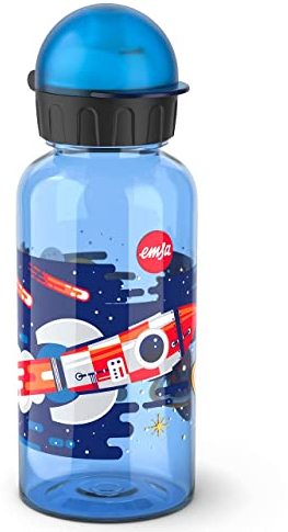 Emsa Botella infantil Kids Tritan - Botella hermética con diseño de dinosaurio de 0,4 L, plástico Tritán sin BPA, duradera y antiderrame, ligeras y fáciles de manipular para niños, apta microondas