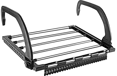 Lhdfyqt Tendedero Balcón Barandilla, Tendedero Radiador, Secador de Ropa Telescópico para Balcón, Tendedero para Balcón Colgante, para Ropa Pequeña, Calcetines