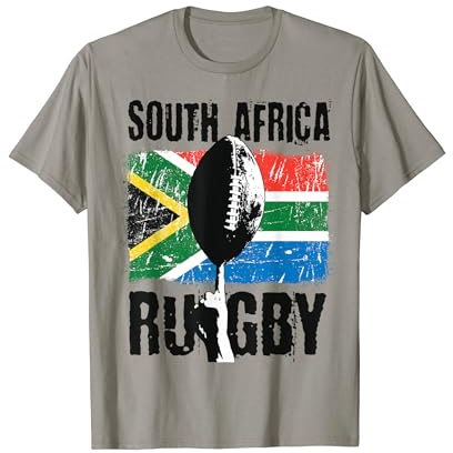 South Africa Rugby Champion Herren Rugby Trikot Grau Kurzarm S