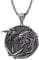Witcher Necklace Medallion - Wolf School Hunter Pendant with 60cm Chain, Witcher Trio Geralt Ciri Yen Costume Medieval Fantasy Amulet for Witcher Cosplay, RPG Gaming Jewelry Gift for Men Women