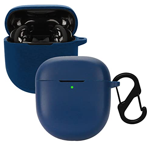Silikonhülle Kompatibel mit Bose QuietComfort Ultra/Earbuds II, KUSINHOKA Unterstützt kabelloses Laden Schlank Stoßfest Kopfhörer Hülle Haut Tragetasche Schutz Ohrhörer Abdeckung mit Karabiner