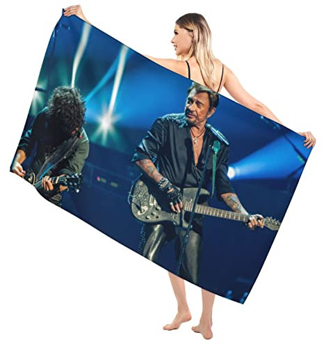 Johnny Leo Smet Hallyday Serviettes de bain Grandes serviettes de bain Extra larges Poids léger Super absorbant Séchage rapide Doux Serviettes de bain parfaites pour un usage quotidien 51x31.5in