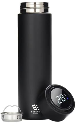 Fenture Travel Mug - 500ml LED Smart Cup, Insulated Vacuum Stainless Steel Flask - Hot & Cold Sport Drink Cup (Black)