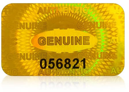 1200 Stück goldene manipulationssichere Hologramm-Aufkleber, Garantie-Leeresiegelung, Original-Etiketten mit Zahlen (2,5 x 1,5 cm)