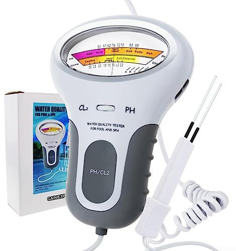 Qualité de l'eau CL2 & PH Chlore Testeur Niveau Mètre Pour Piscine Spa Aquarium