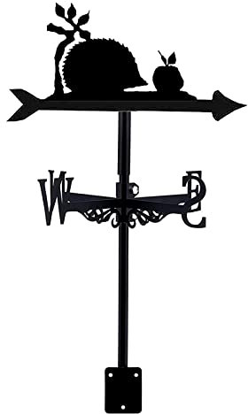 EICOFF Exquisite Metall-Wetterfahne, Igel-Silhouette, Wetterfahne, Heimdekoration, Wetterfahne, Bauernhaus-Windrichtungsanzeiger aus Metall mit Rostschutzbeschichtung, Metallhalterung für den Wind