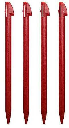 Lot de 4 stylets rouges de rechange pour écran tactile, compatibles avec Nintendo 3DS XL (ancienne version)