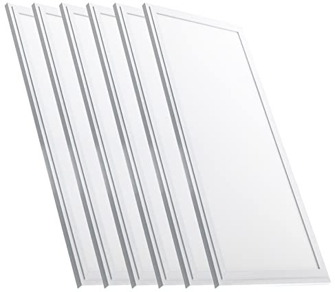 Europalamp - 6 Dalles LED 120x30 cm 40W - Lumière Blanc Neutre 4000k 3600Lm Haute Luminosité - Diffuseur Réducteur d'Éblouissement et d'Inconfort - Adaptation aux Faux Plafonds Sans Modification