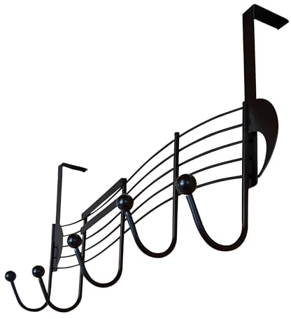 Musikboutique Türgarderobe mit 5 Haken, Notenlinie und Noten